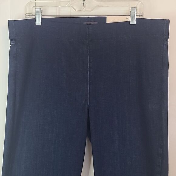 NYDJ Sculpt Her Denim Pull-On Straight Jeans Dark Blue Size 14 - Picture 3 of 16